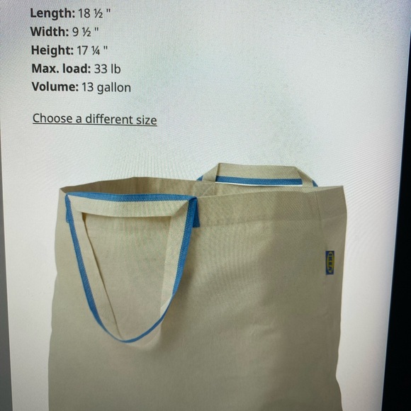 Ikea, Spikrak shopping bag tote cotton/natural - Picture 5 of 5